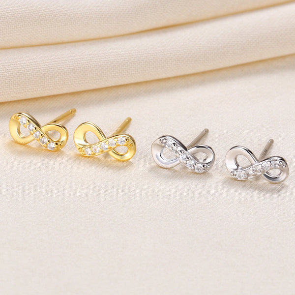 Mobius Strip Infinity Tiny Stud Earrings