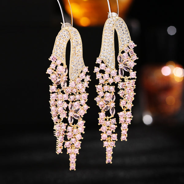 Flower Butterfly Chandelier Drop Earrings