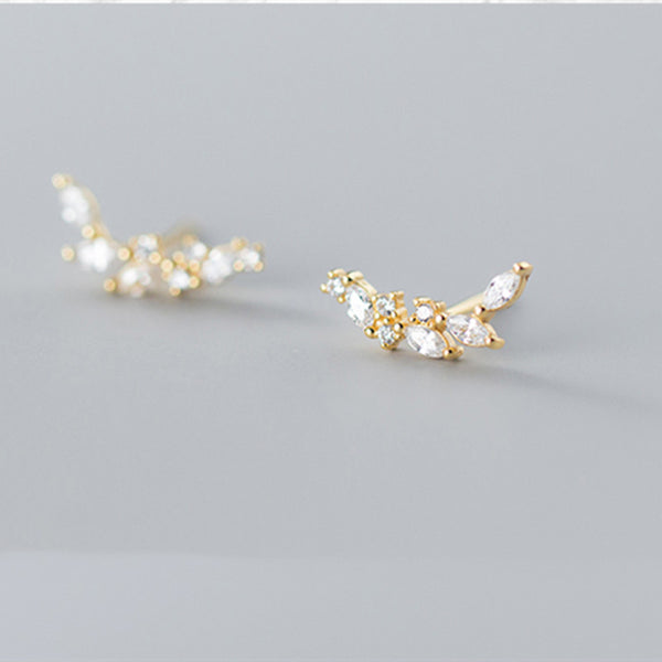 Dainty Gold Laurel Leaf Stud Earrings