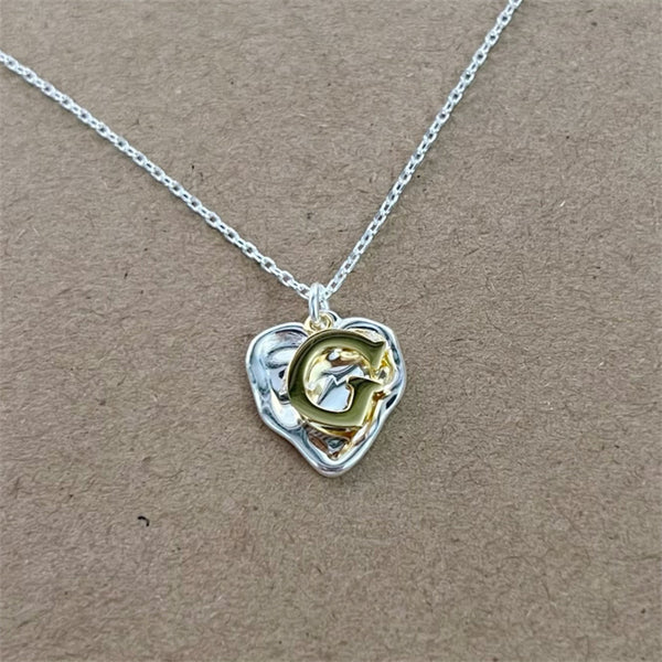 Initial Letter Heart Necklace