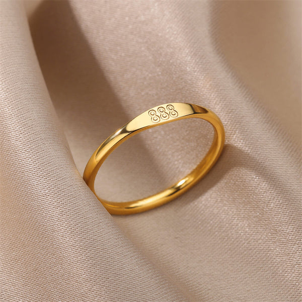 Gold Lucky Numbers Ring