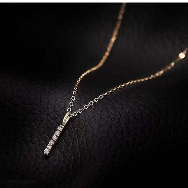 Pave Bar Pendant Necklace