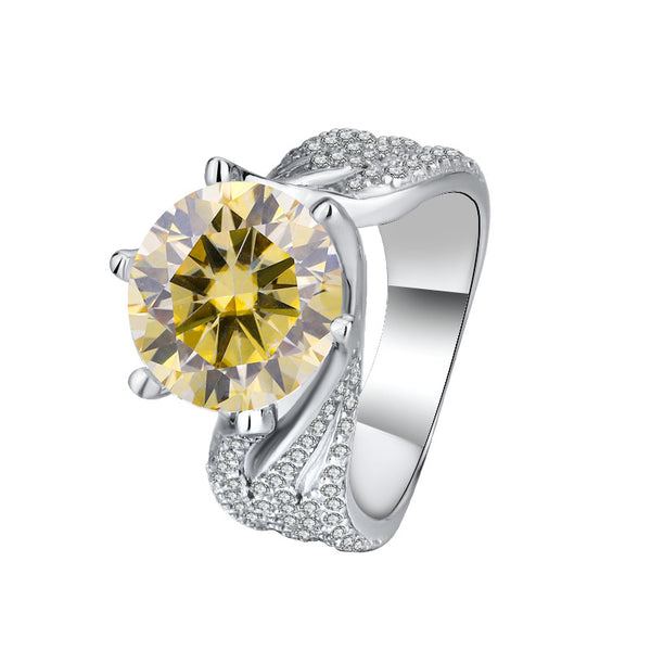 Six-Prong Color Moissanite Engagement Ring