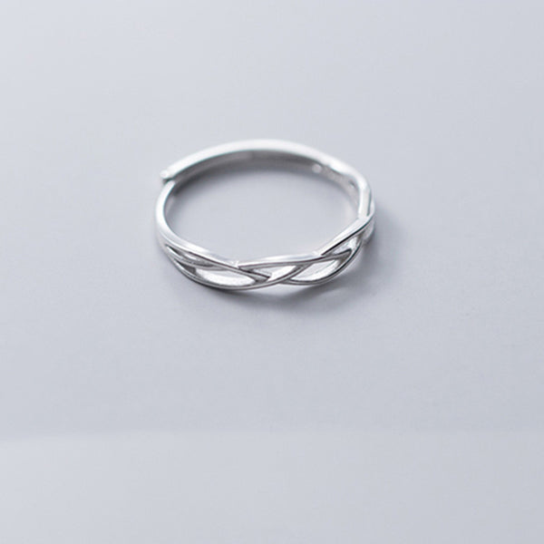 Silver Glaze Couple Matching Ring