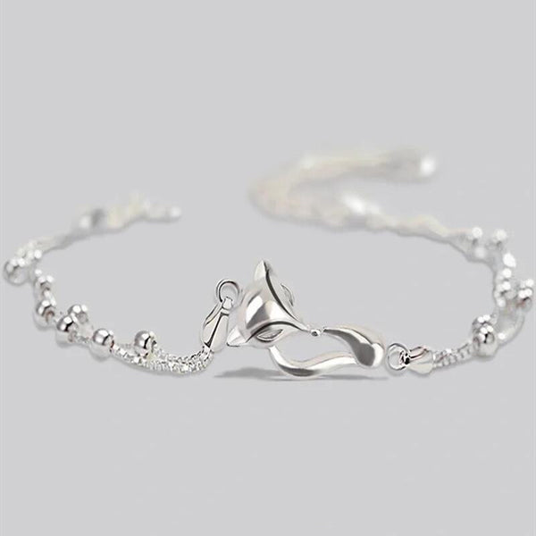 Silver Fox Layering Double Chain Bracelet