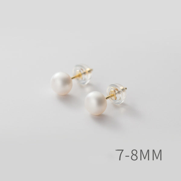 Sterling Silver Pearl Stud Earrings