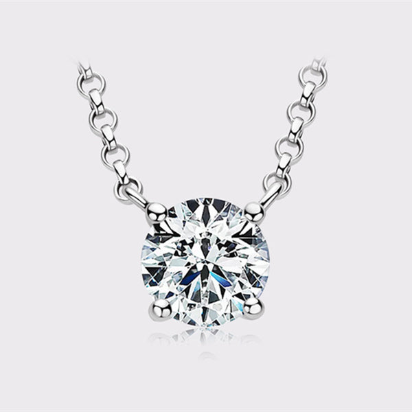 Four-Prong Moissanite Wedding Necklace