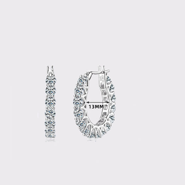 Moissanite Setting Pave Hoop Earrings