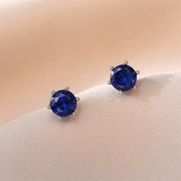 Six-Prong Birthstone Stud Earrings