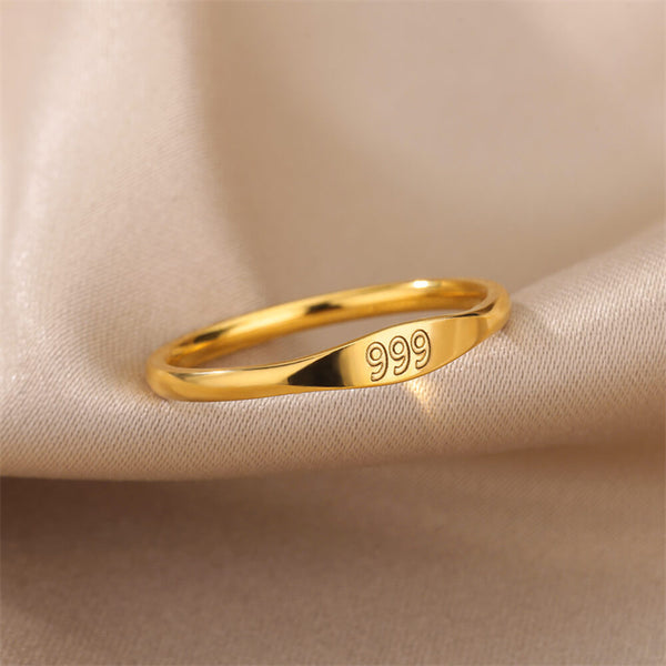 Gold Lucky Numbers Ring