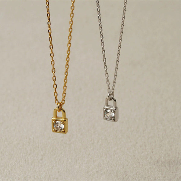 Dainty Lock Pendant Necklace