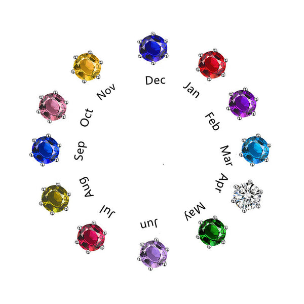 Six-Prong Birthstone Stud Earrings