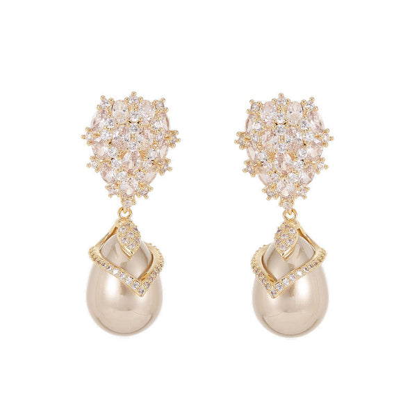 Pearl Drop Wedding Statement Earrings