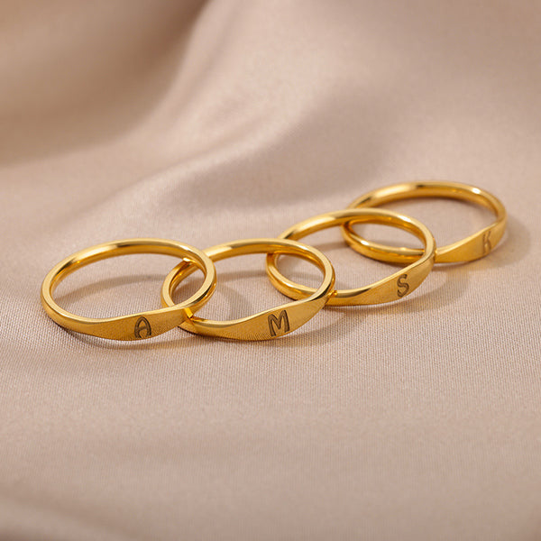 Gold Initial Letter Ring