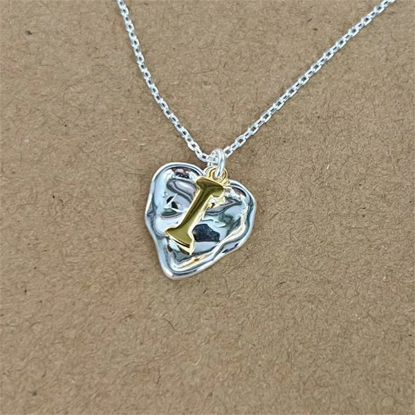 Initial Letter Heart Necklace