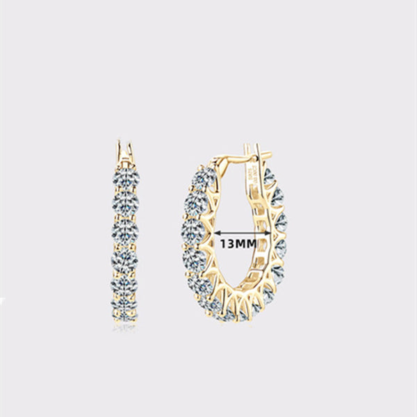 Moissanite Setting Pave Hoop Earrings