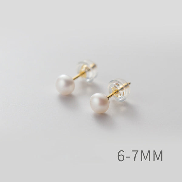 Sterling Silver Pearl Stud Earrings