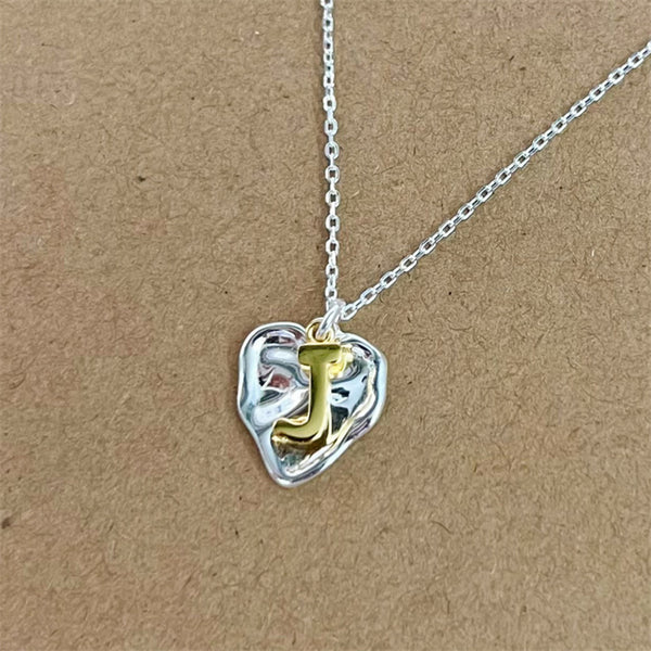 Initial Letter Heart Necklace