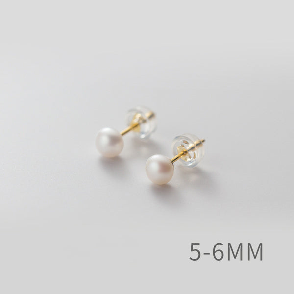 Sterling Silver Pearl Stud Earrings