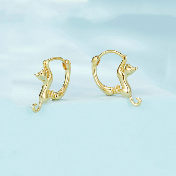 Cute Cat Hoop Earrings