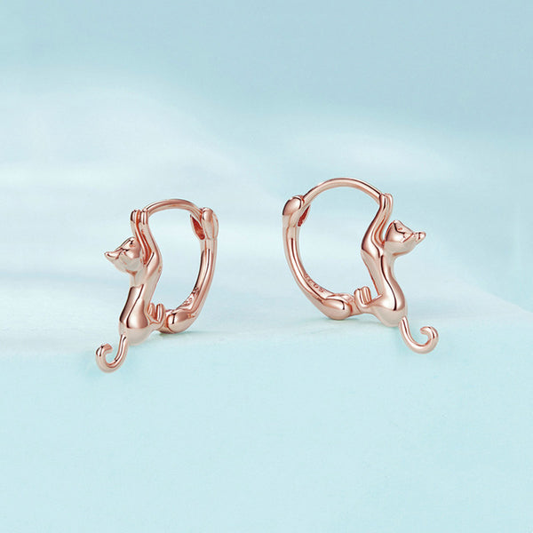 Cute Cat Hoop Earrings