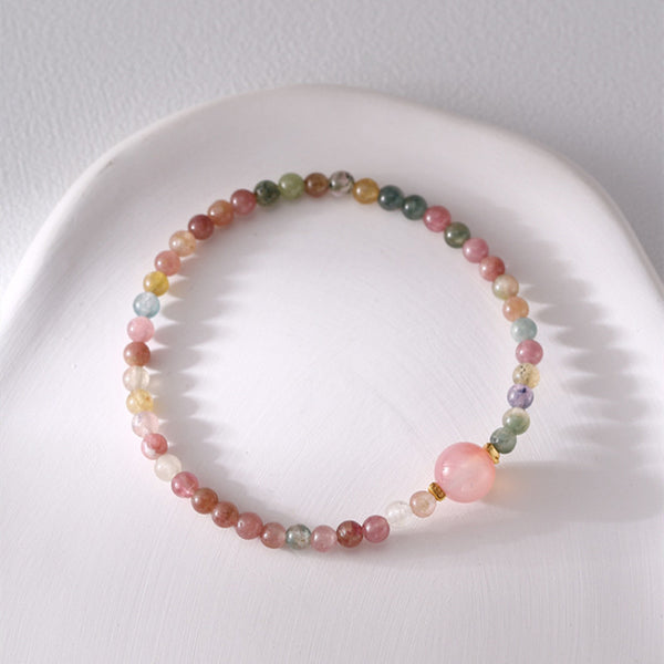 Colored Tourmaline Beaded Bracelet