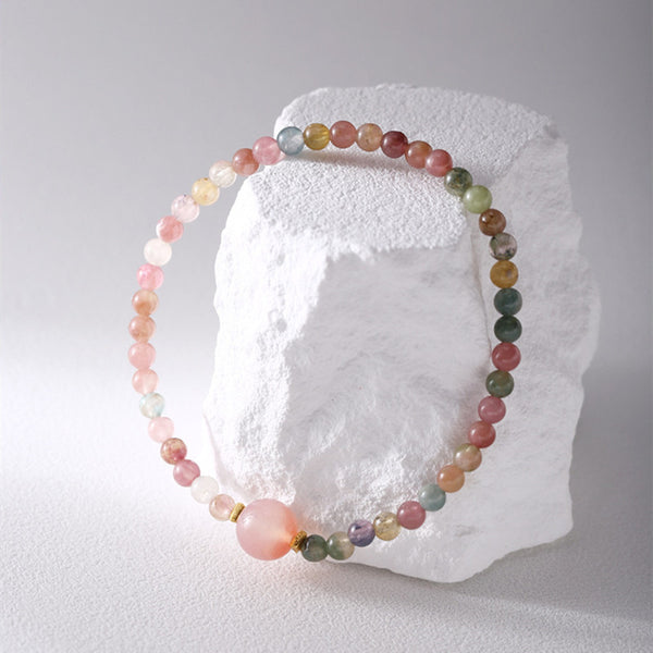 Colored Tourmaline Beaded Bracelet