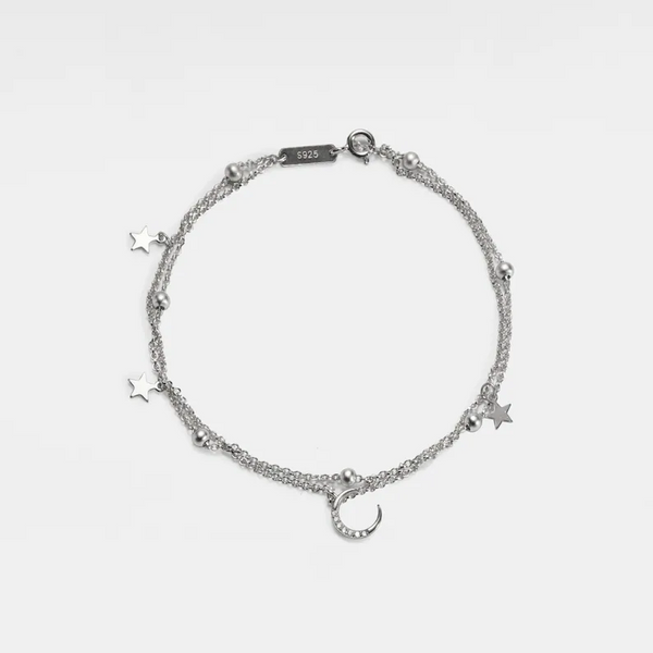 Moon Star Double Chain Bracelet