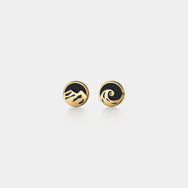 Mountain Ocean Sea Wave Stud Earrings