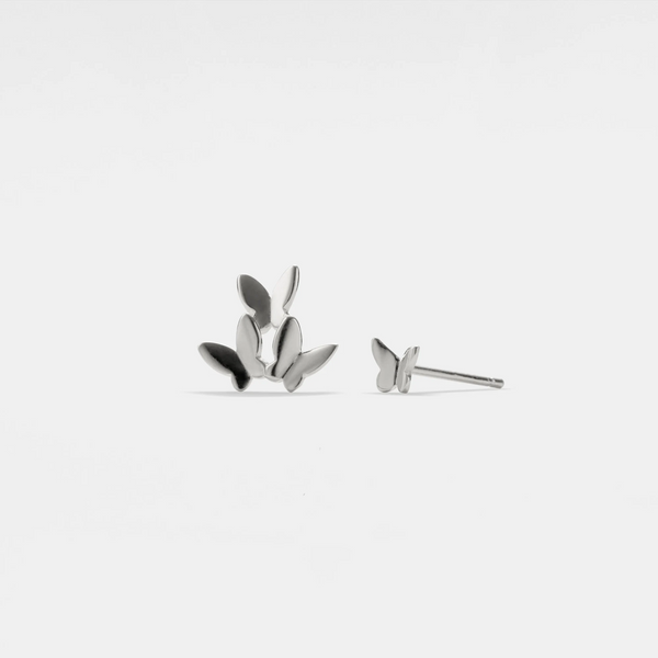 Butterfly Mismatch Wedding Stud Earrings