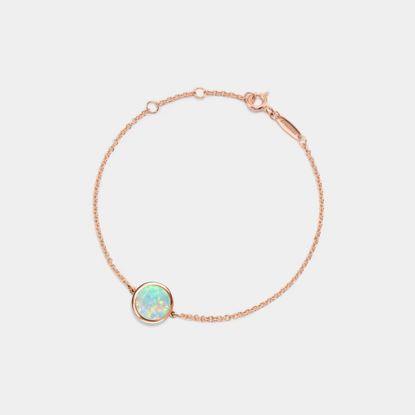 Dainty Gold Opal Photo Locket Bracelet