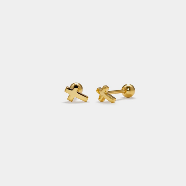 Simple Minimalist Cross Stud Earrings