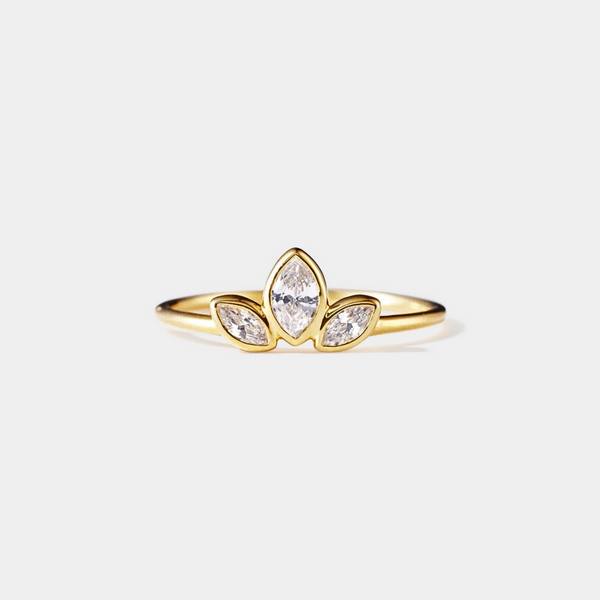 Clover Trefoil Leaf Stacking Band Ring