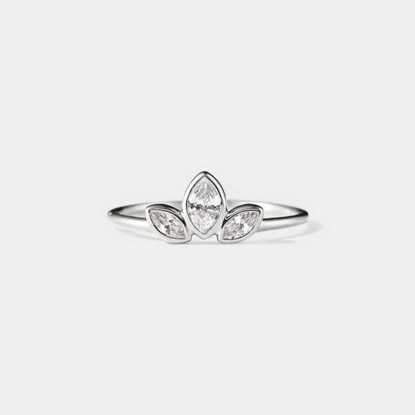 Clover Trefoil Leaf Stacking Band Ring