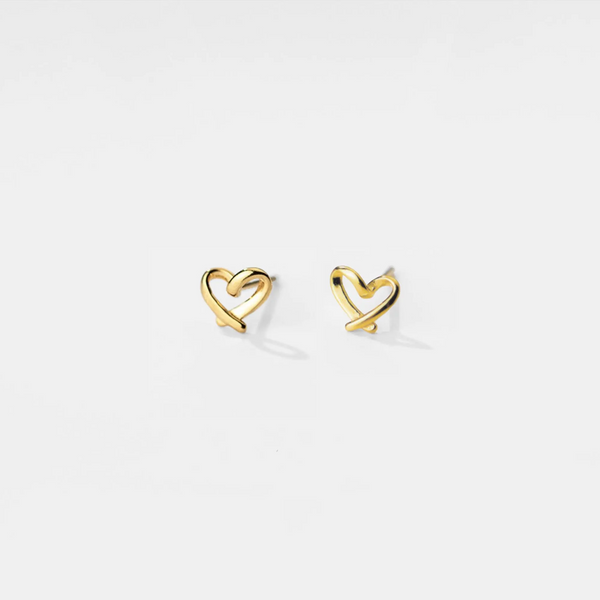 Tiny Small Gold Heart Earrings