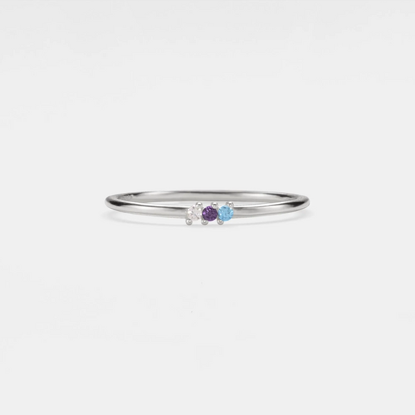 Custom Birthstone Thin Ring