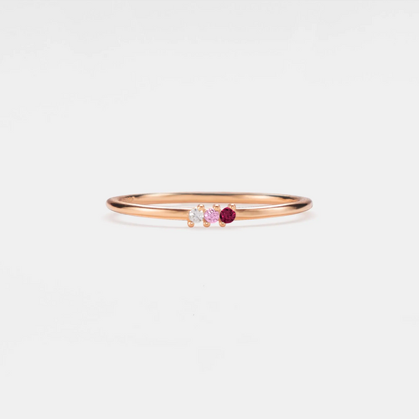 Custom Birthstone Thin Ring