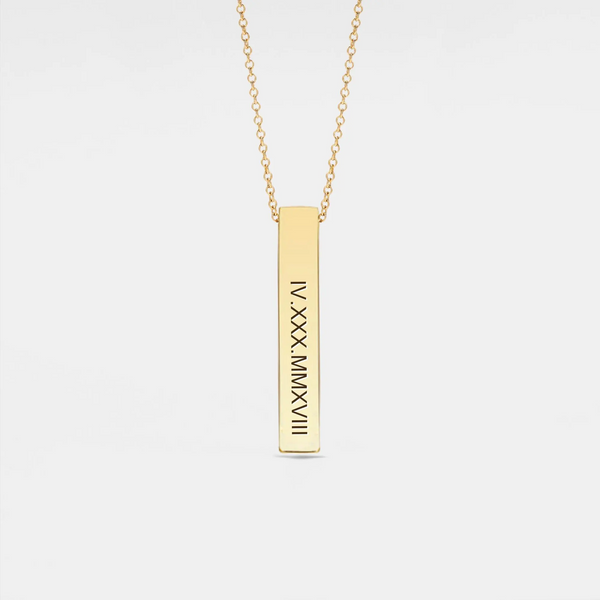 Custom Name Bar Pendant Necklace