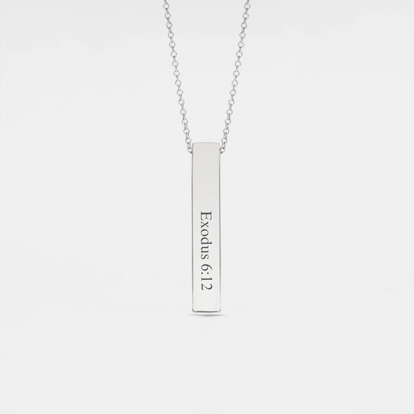 Custom Name Bar Pendant Necklace