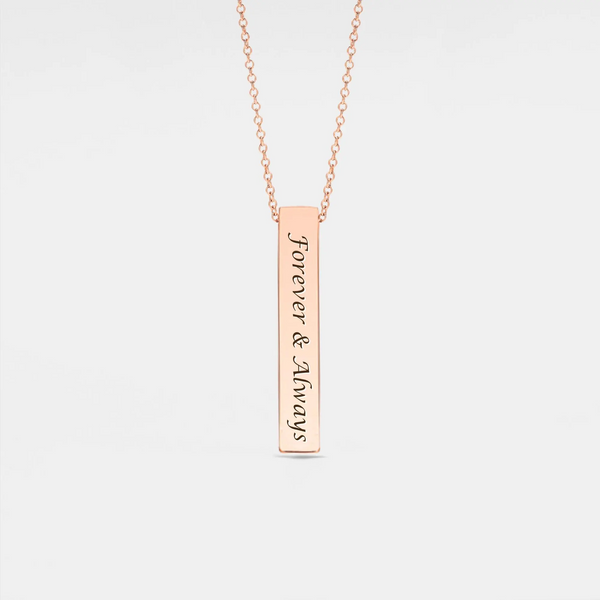 Custom Name Bar Pendant Necklace