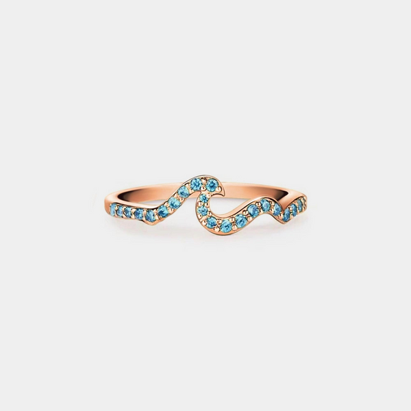 Blue Stone Ocean Wave Beach Ring