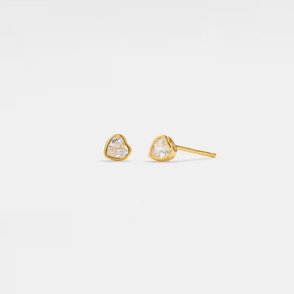 Dainty Heart Wedding Stud Earrings