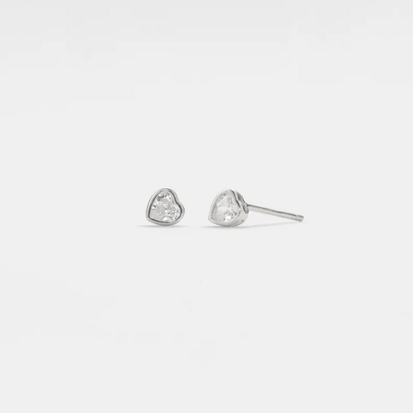 Dainty Heart Wedding Stud Earrings