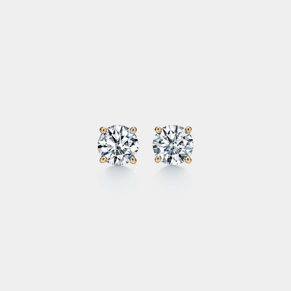 Round Moissanite Wedding Stud Earrings