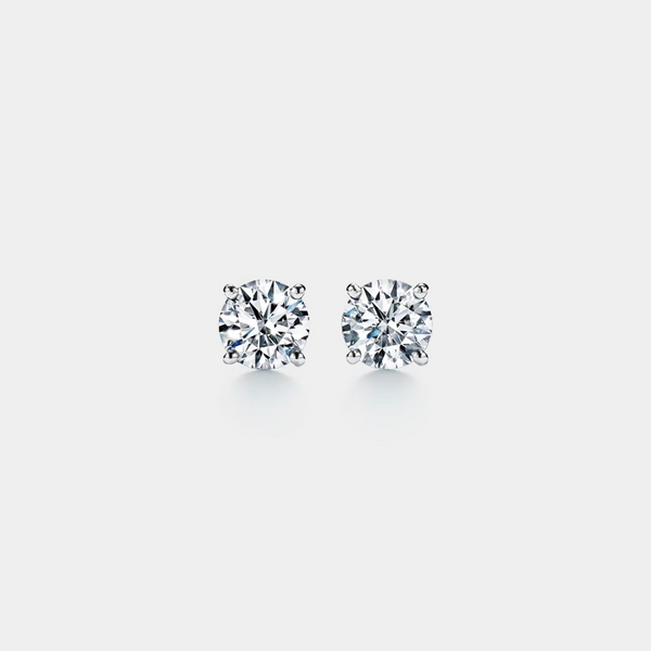 Round Moissanite Wedding Stud Earrings