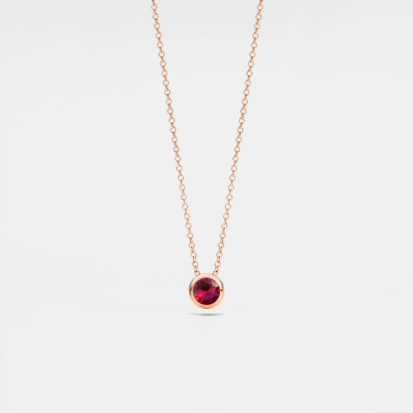 Round Cut Birthstone Layering Necklace