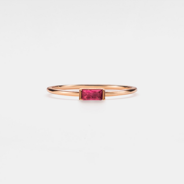 Baguette Cut Birthstone Ring