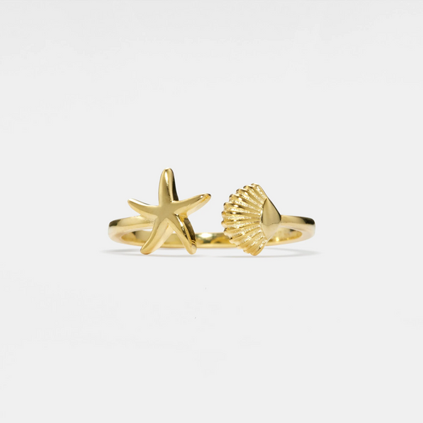 Seashell Starfish Stacking Ring