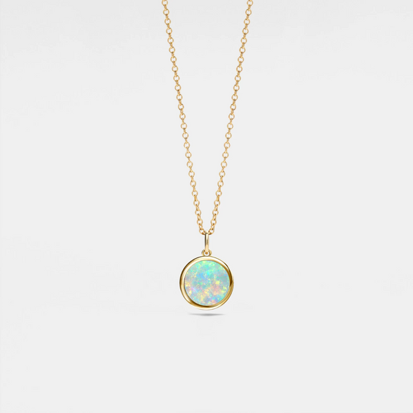 Dainty Mini Opal Photo Locket Necklace