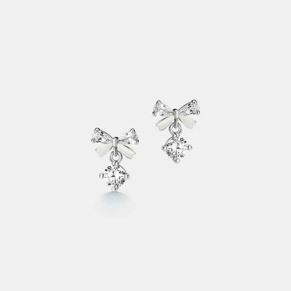 Dainty Bow Tie Drop Earrings